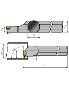 Dimensiones Portaherramientas S-SDUC con Sistema de Sujeción por Tornillo