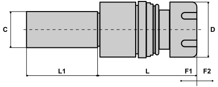 Dimensiones de Cono zanco recto con compresión para machuelado Ø3/4