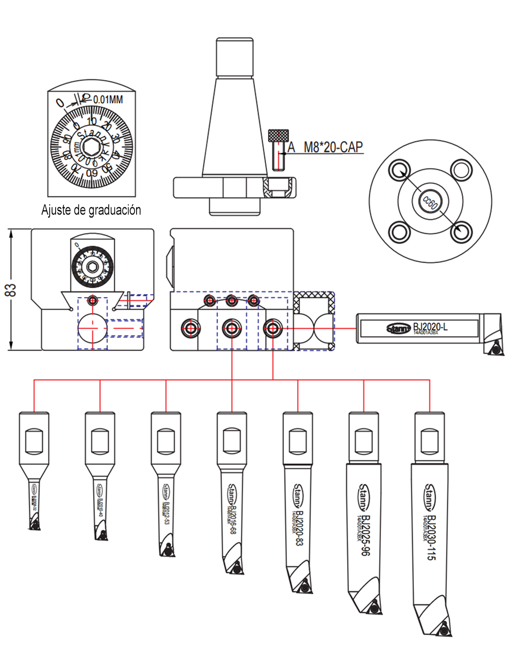 Diagrama set NT40 NBH2084 Stanny Mandrinado Ø de trabajo 8-280mm