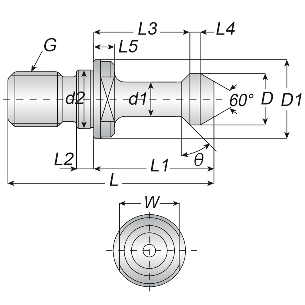 Diagrama de dimensiones
Dimensiones del tornillo de retencion